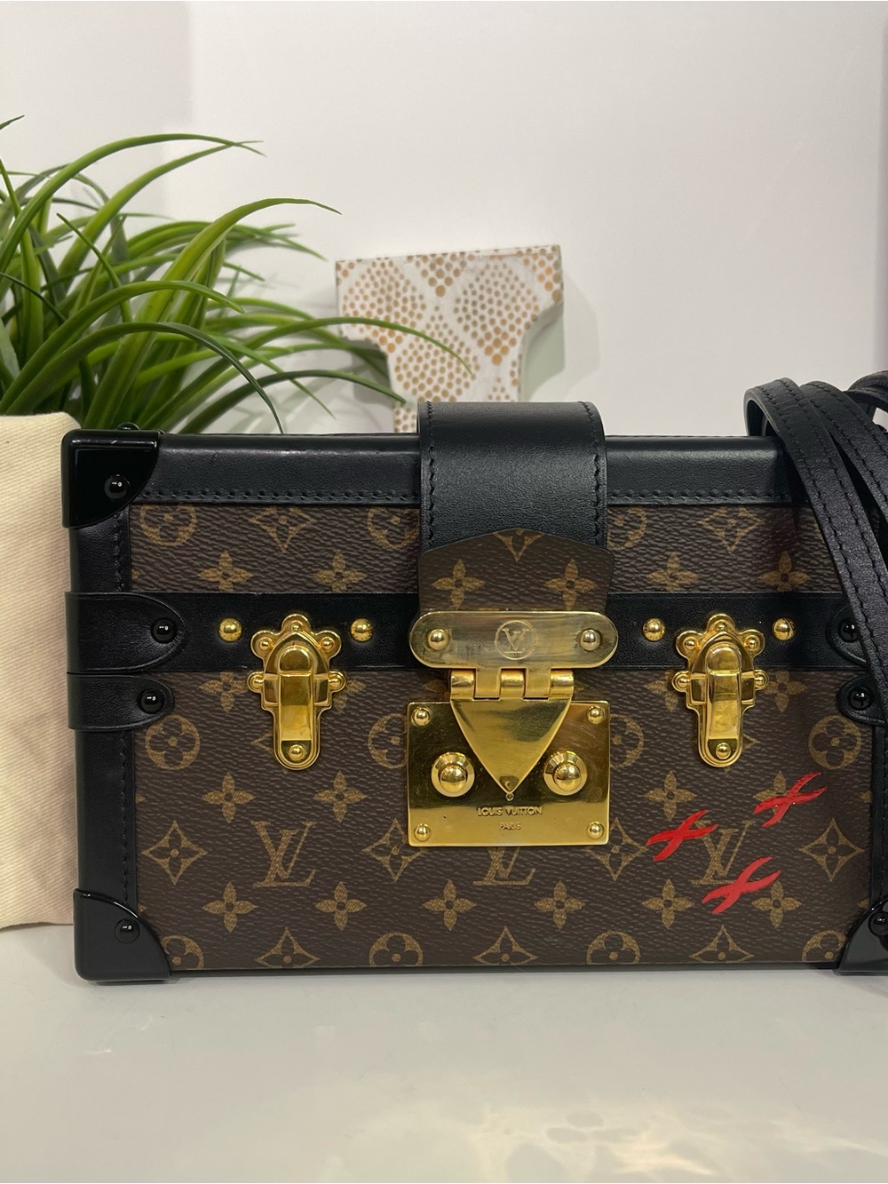 Louis Vuitton Brown Monogram Petite Malle Crossbody Bag